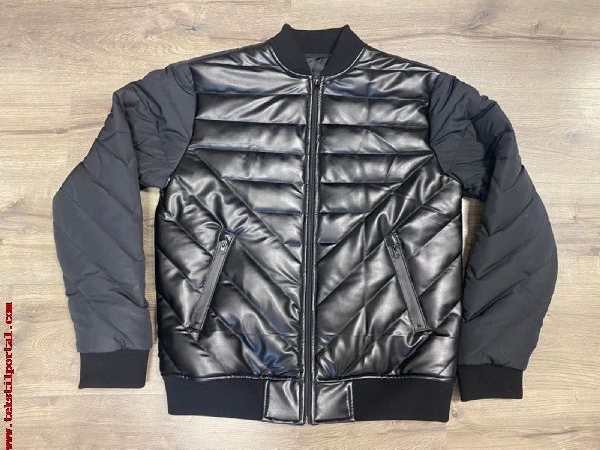 Deri garnili bomber jacket